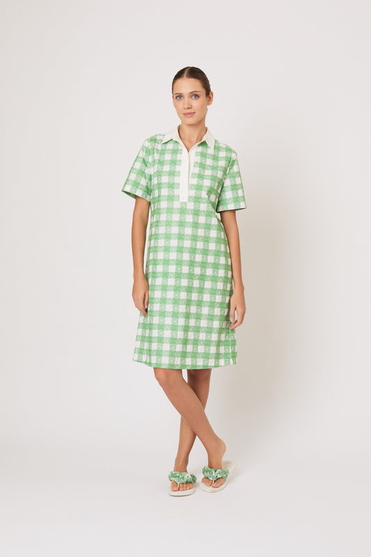 Mini Rugby Dress in Picnic Embroidered Gingham