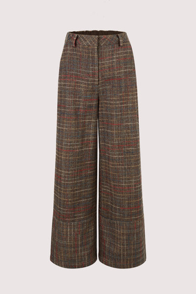 Panel Hem Pant in Rainbow Herringbone Cotton