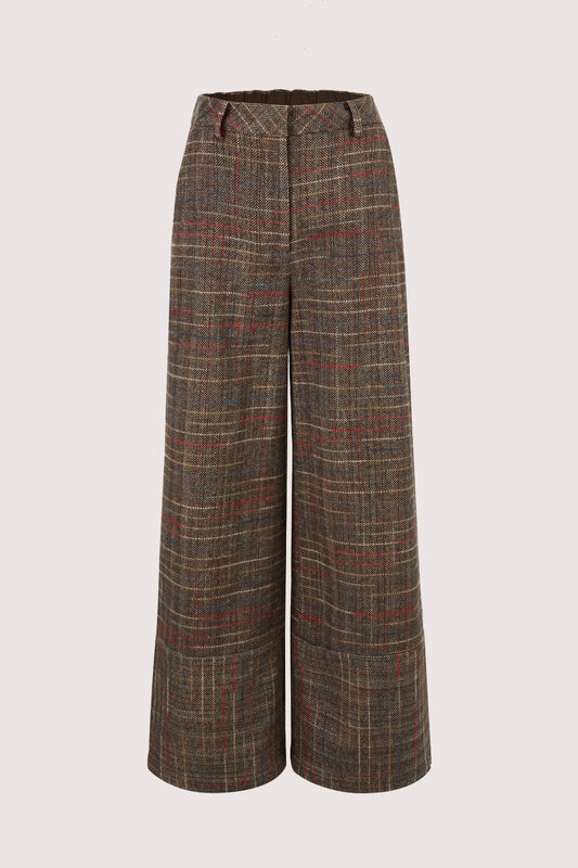 Panel Hem Pant in Rainbow Herringbone Cotton