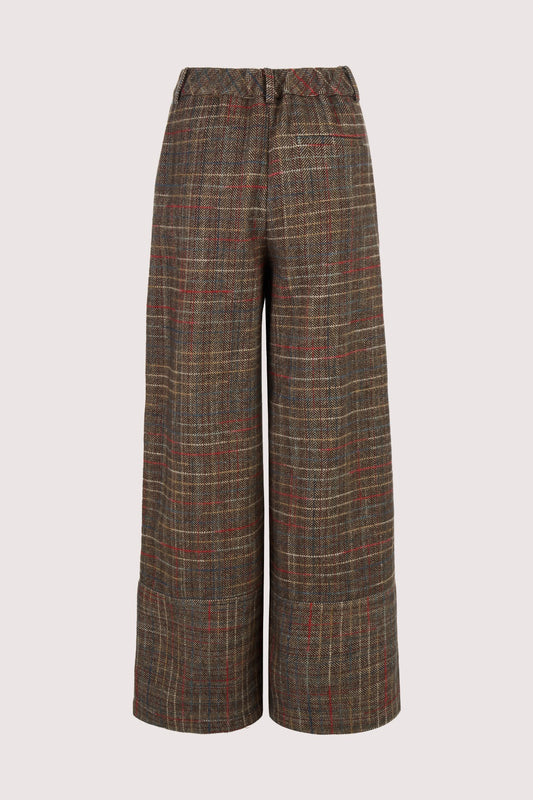 Panel Hem Pant in Rainbow Herringbone Cotton