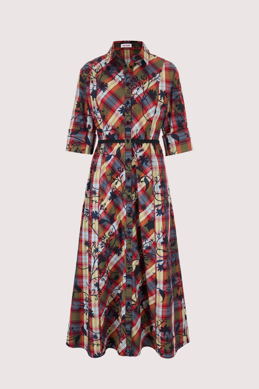 Hostess with the Mostest Dress in Wisteria Plaid Poplin
