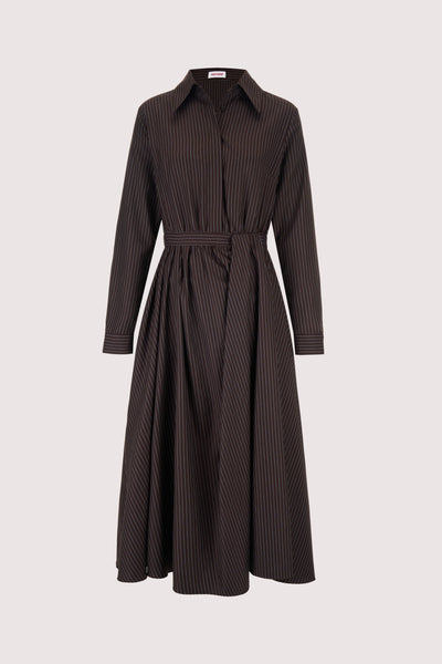 Nip/Tuck Dress in Pinstripe Twill
