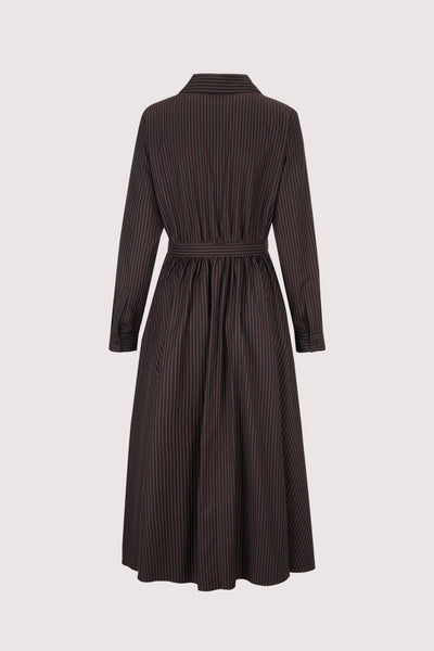Nip/Tuck Dress in Pinstripe Twill