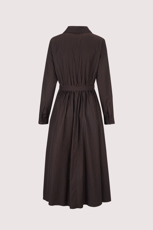 Nip/Tuck Dress in Pinstripe Twill