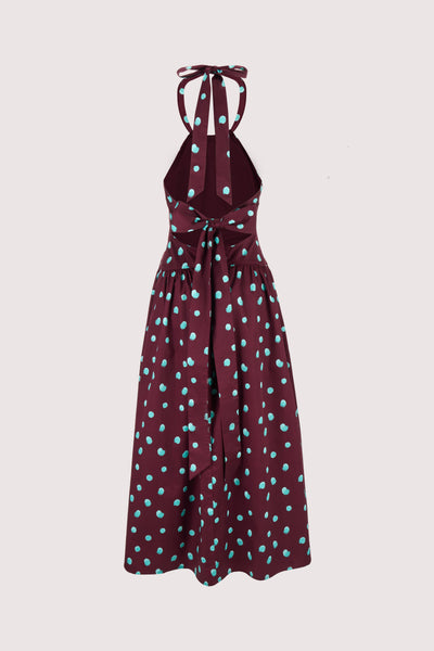 Halter in the Name of Love Dress in Do-A-Dot Cotton Satine