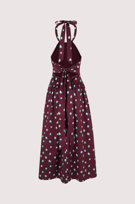 Halter in the Name of Love Dress in Do-A-Dot Cotton Satine