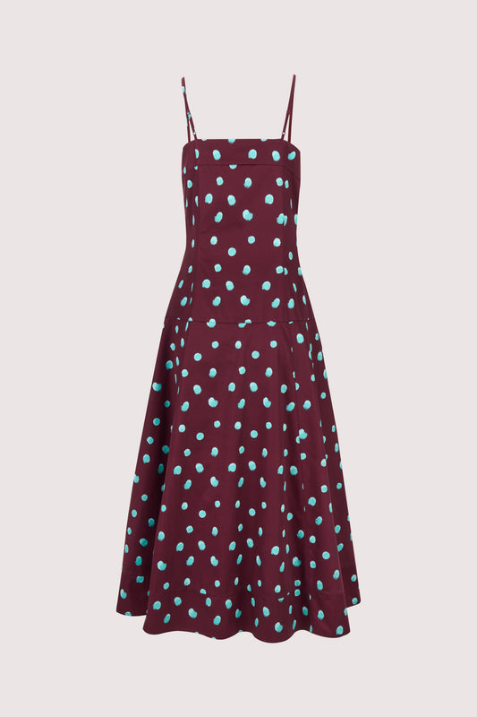Drop Me a Note Dress in Do-A-Dot Cotton Satine