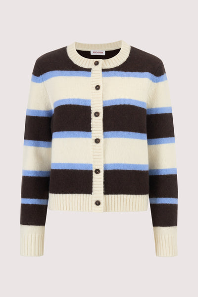 Striped Cardigan in Merino Cashmere