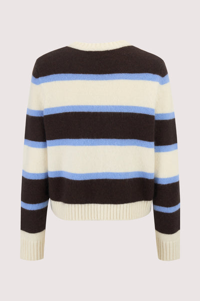 Striped Cardigan in Merino Cashmere