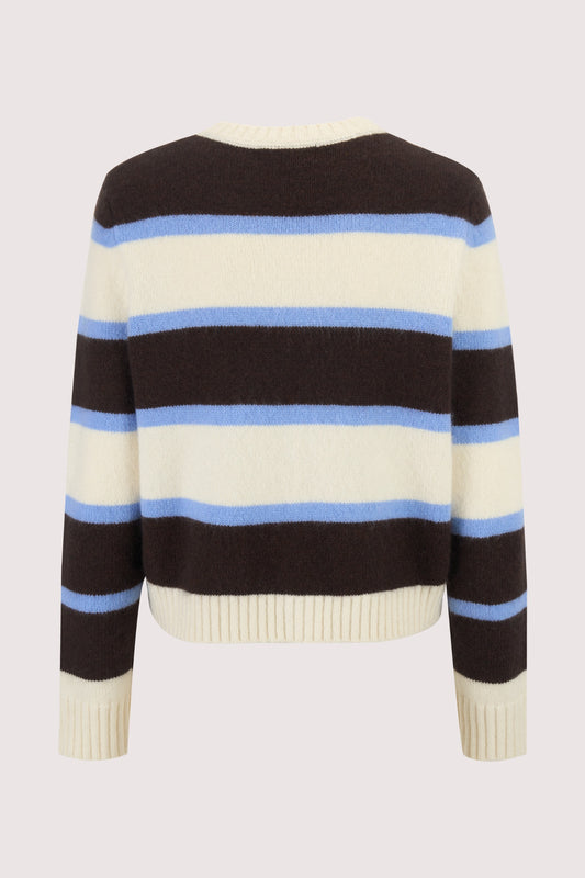 Striped Cardigan in Merino Cashmere