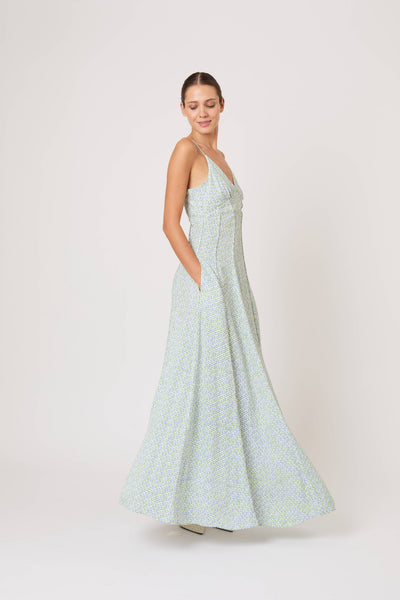Cami Maxi Dress in Geo Print Poplin