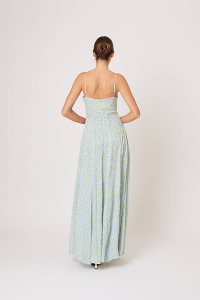 Cami Maxi Dress in Geo Print Poplin