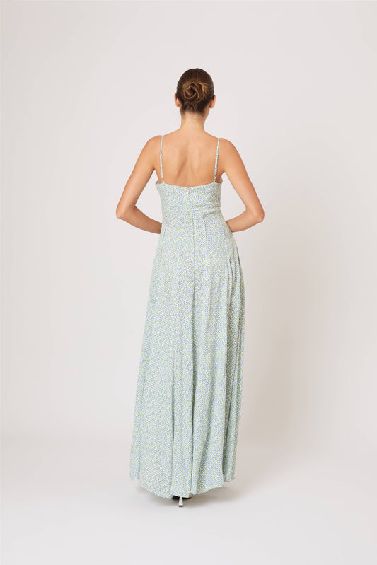 Cami Maxi Dress in Geo Print Poplin