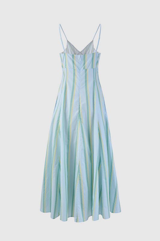 Cami Maxi Dress in Men's Shirting Lemongrass
