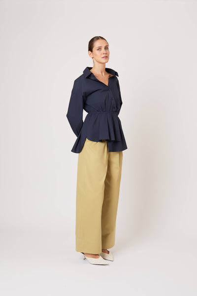 Falling off the Shoulder Top in Cotton Taffeta