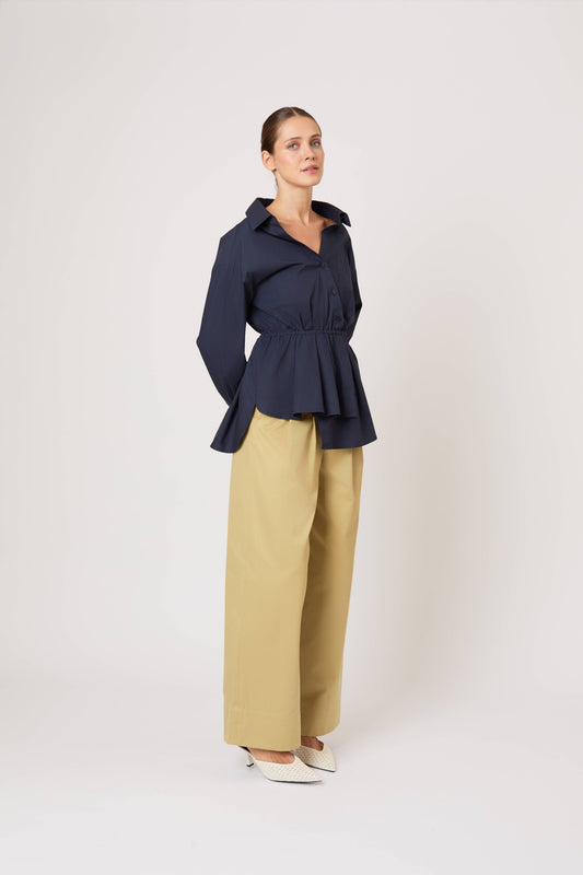 Falling off the Shoulder Top in Cotton Taffeta