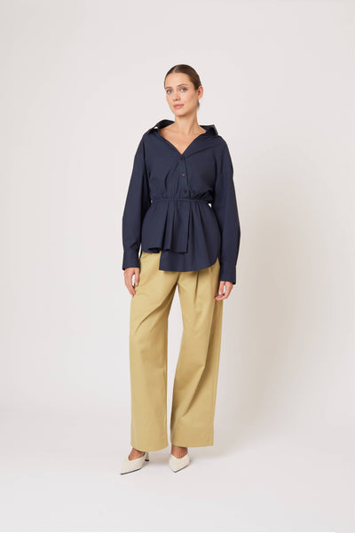 Falling off the Shoulder Top in Cotton Taffeta