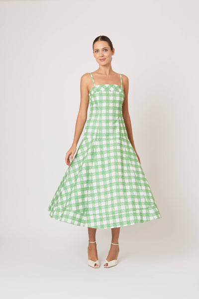 Drop Me a Note Dress in Picnic Embroidered Gingham