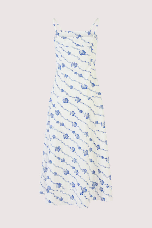 Drop Me a Note Dress in Winding Vines Embroidered Poplin