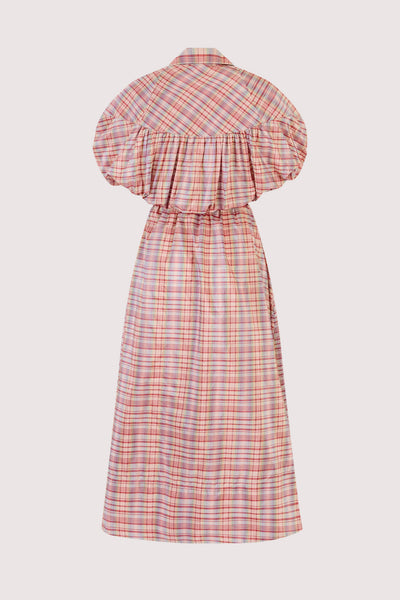Wind at Your Back Dress in Ombre Plaid Silk Taffeta