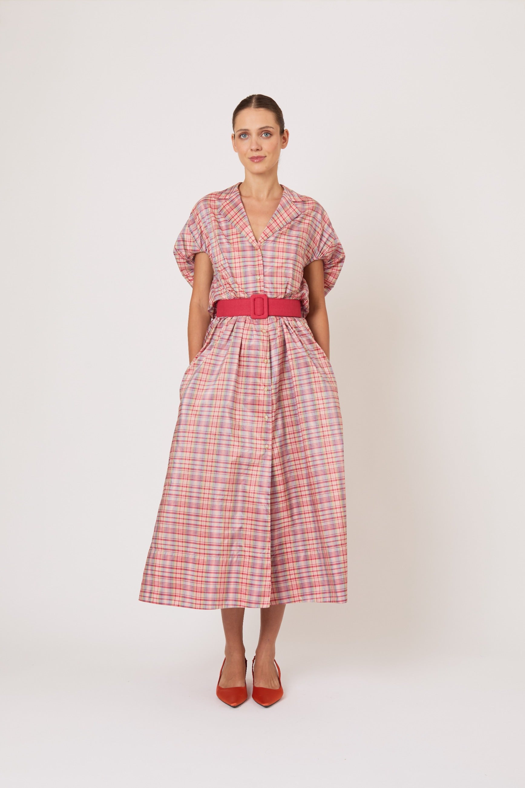 Wind at Your Back Dress in Ombre Plaid Silk Taffeta – Rosie Assoulin