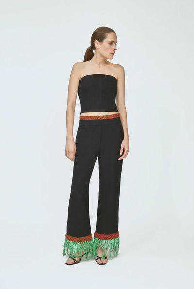 Macrame Pizzants Pant in Ridged Linen
