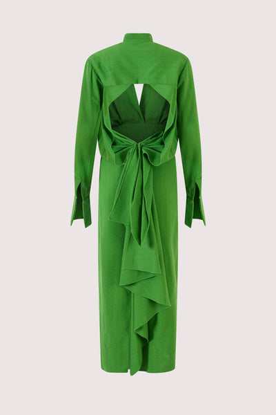 Just a Small Gathering Open Back Dress in Spongy Crepe