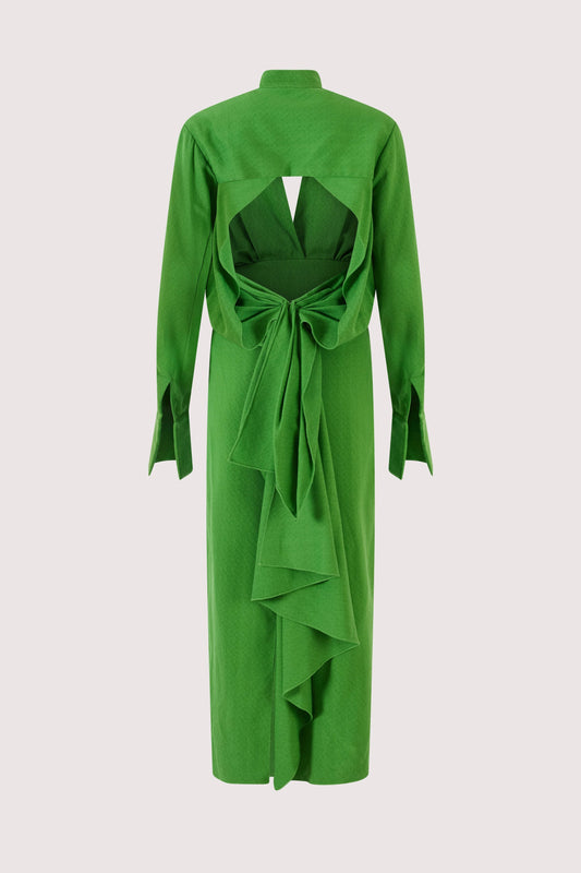 Just a Small Gathering Open Back Dress in Spongy Crepe