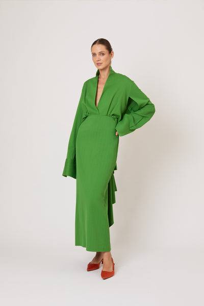 Just a Small Gathering Open Back Dress in Spongy Crepe
