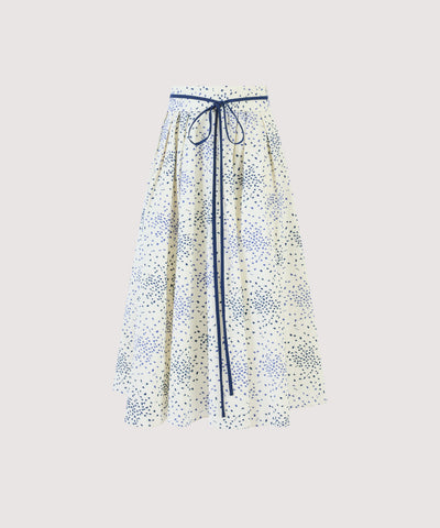 Tie Full Pleated Skirt in Raindrops on Roses