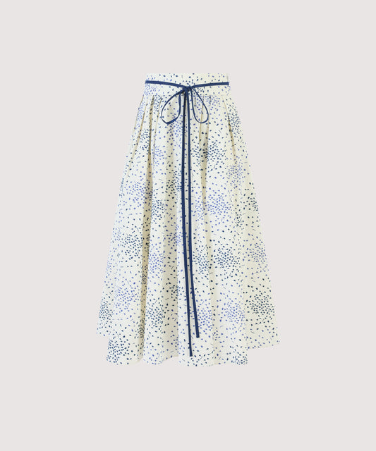 Tie Full Pleated Skirt in Raindrops on Roses