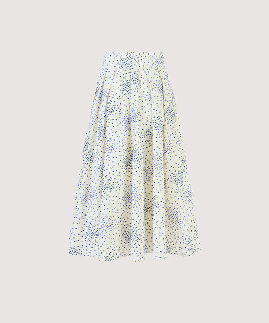 Tie Full Pleated Skirt in Raindrops on Roses