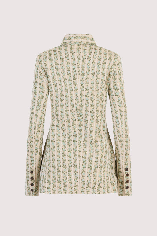 Row, Row, Row Your Buttons Blazer in English Floral Jacquard