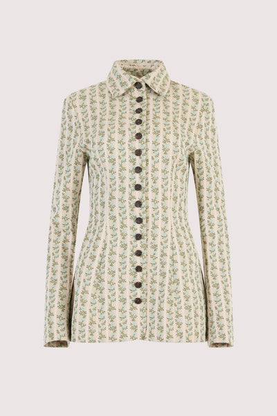 Row, Row, Row Your Buttons Blazer in English Floral Jacquard