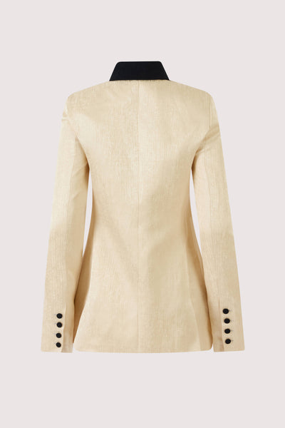 Row, Row, Row Your Buttons Blazer in Malta Linen Jacquard