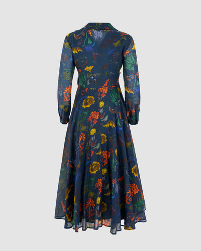 Sash Yay! Dress in Floral Printed Ramie