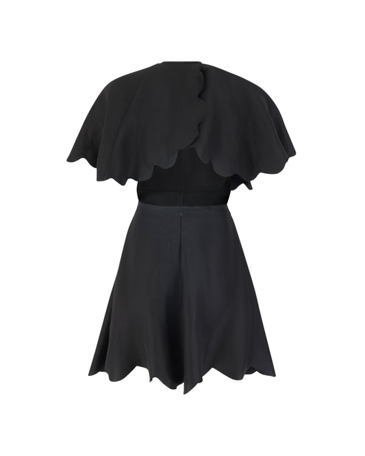 Scalloped Buttercup Dress in Linen Viscose