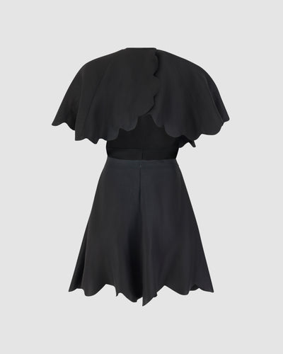 Scalloped Buttercup Dress in Linen Viscose