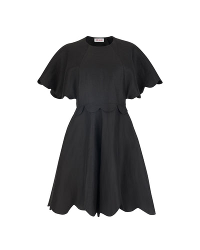 Scalloped Buttercup Dress in Linen Viscose