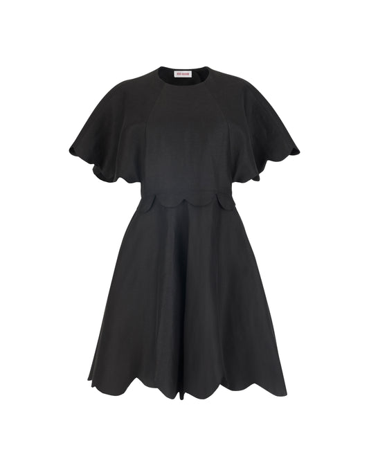 Scalloped Buttercup Dress in Linen Viscose