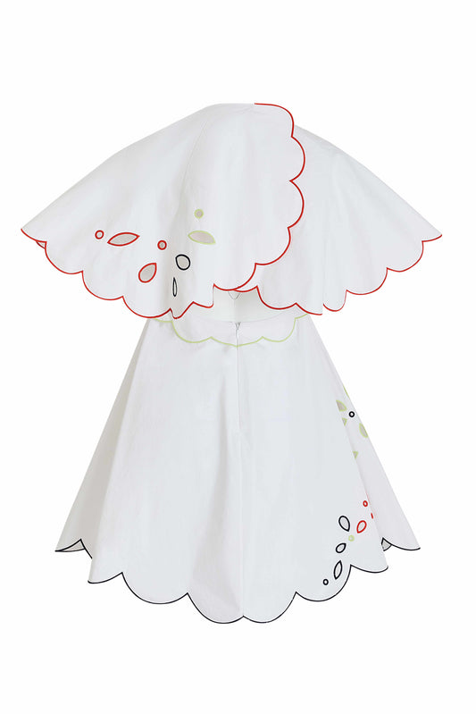 Scalloped Buttercup Dress in Eyelet Cotton Poplin