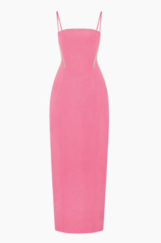 Breast Plate Gown in Ultrafine Silk Faille - Bubblegum
