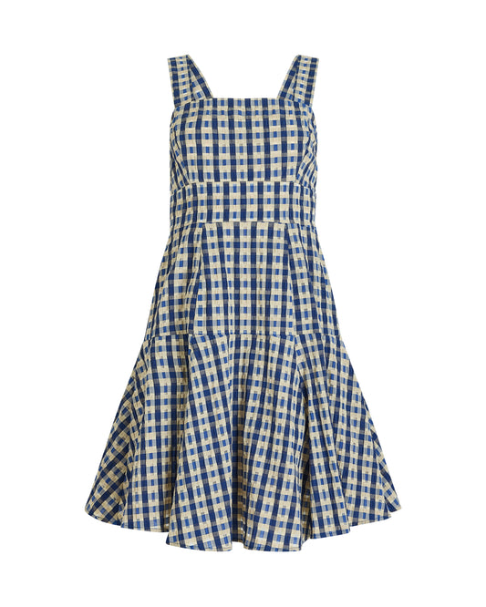 Skater Dress in Seersucker Check