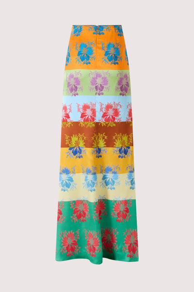 Slippery When Wet Skirt in Hibiscus Jacquard Silk Stripe