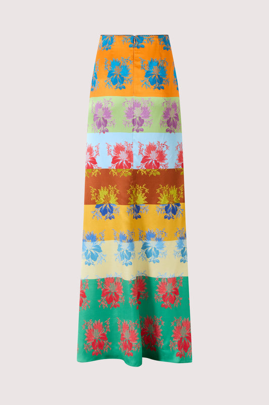 Slippery When Wet Skirt in Hibiscus Jacquard Silk Stripe
