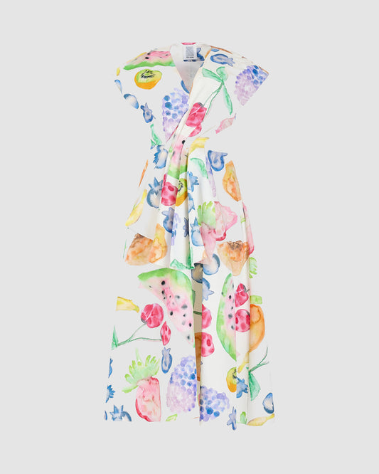 Swept Away Dress in Fruit Cotton Faille