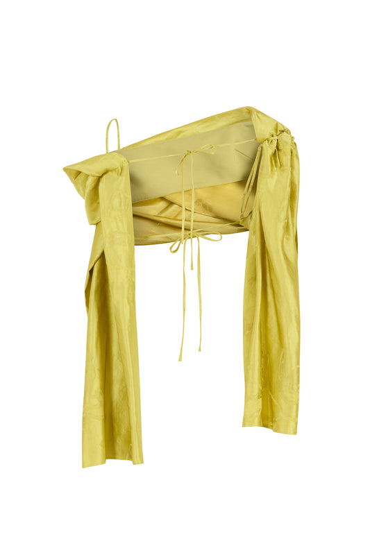 Throw Me Over Your Shoulder Top in Paintbrush Jacquard