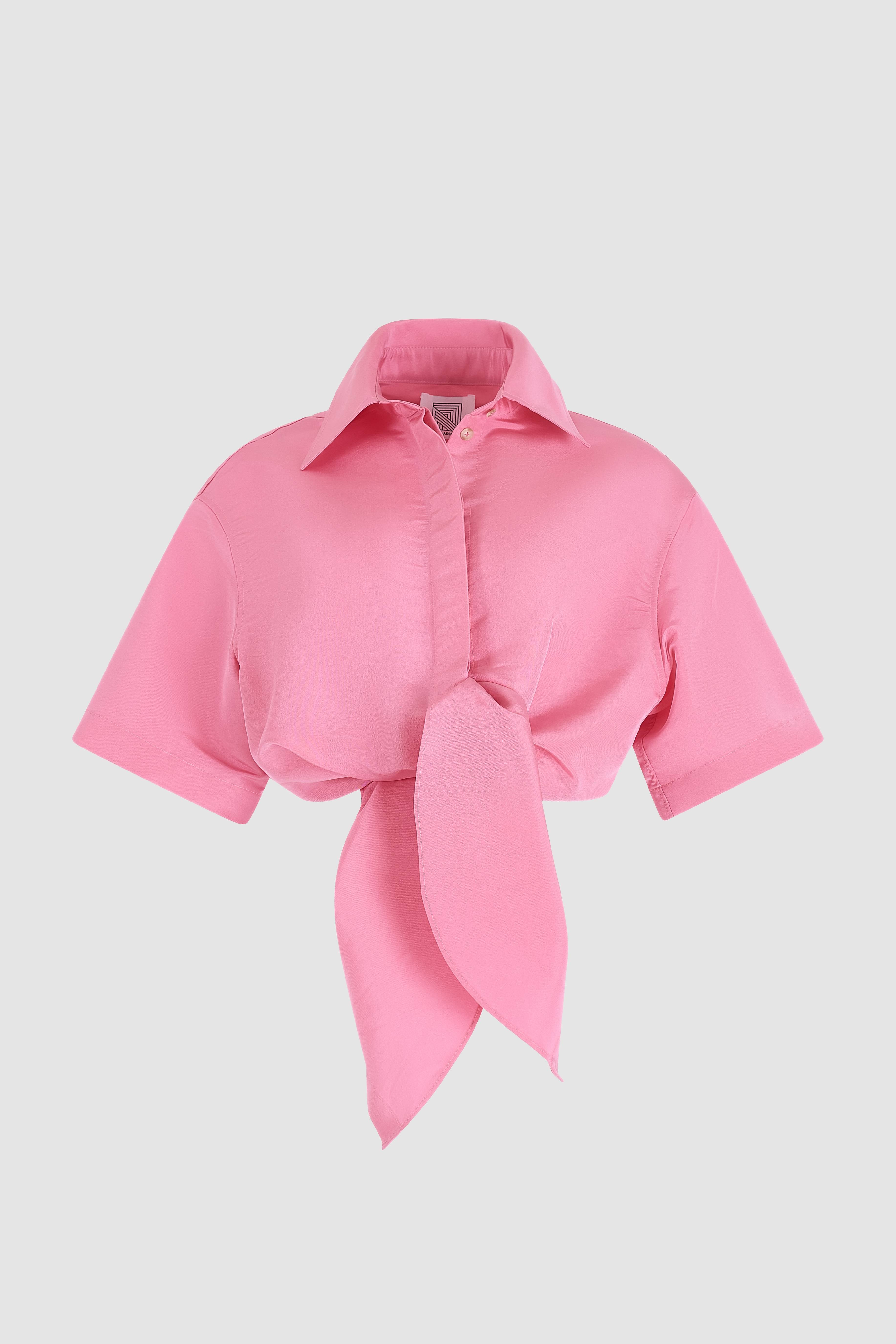 Tie Me Up, Tie Me Button Down in Ultrafine Silk Faille – Rosie