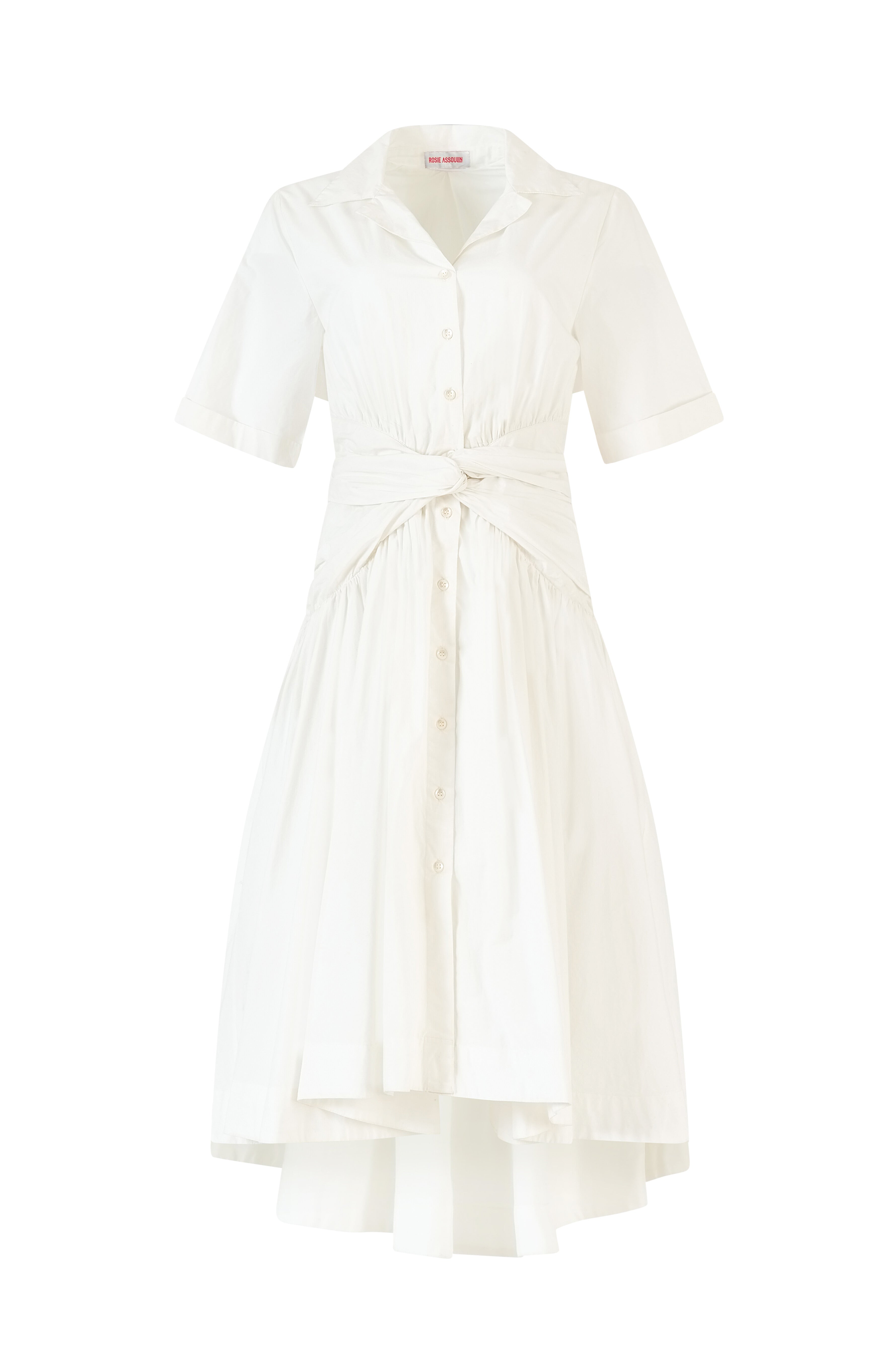 Tie Shirt Dress in Cotton Poplin – Rosie Assoulin