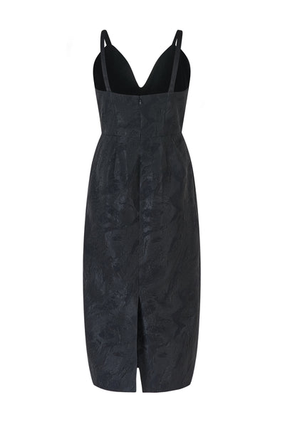Tulip Waist Dress in Textured Jacquard